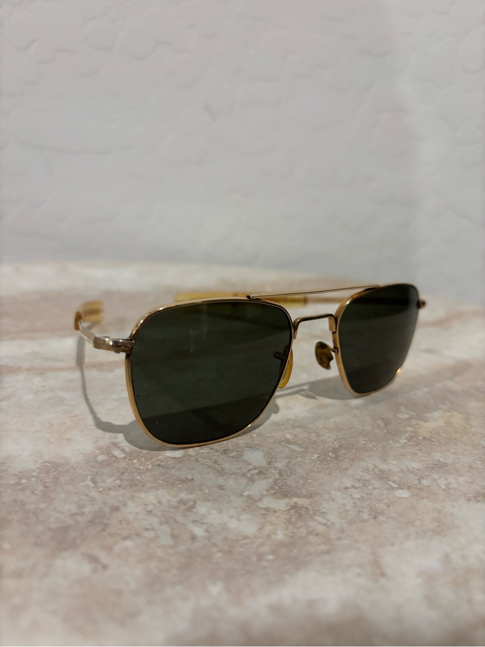 Vintage American Optics 12k Gold Frame Aviator Sunglasses